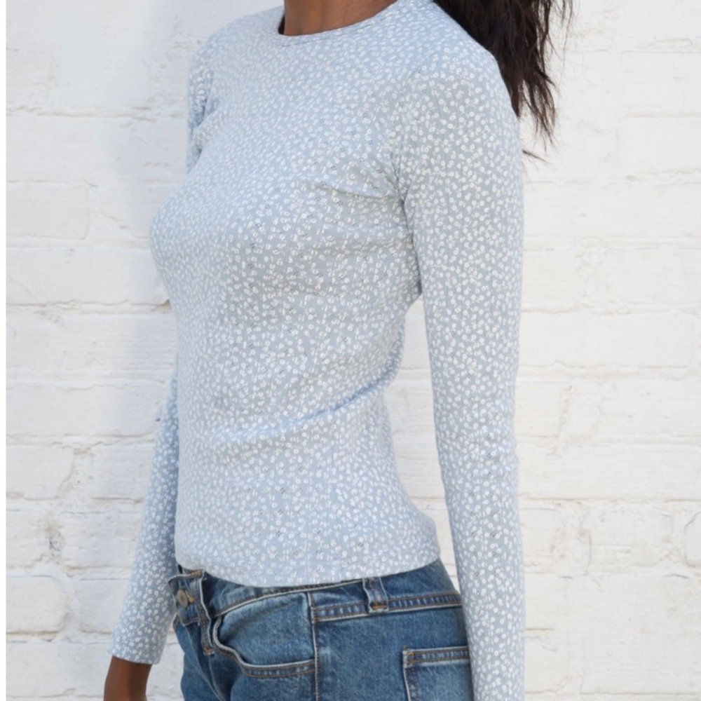 Brandy Melville floral lace long sleeve top
